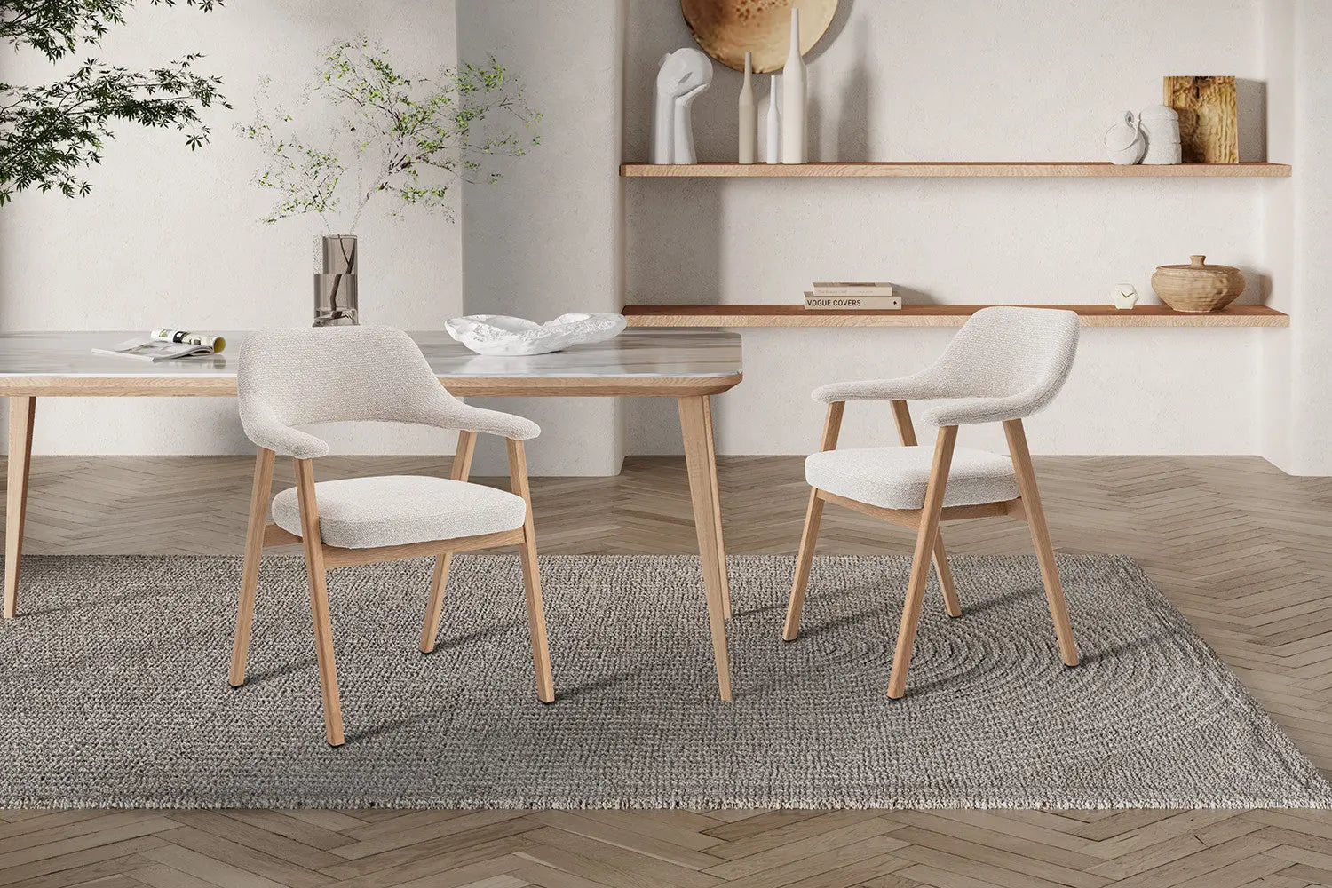 Chaise avec accoudoirs CORALYA beige – 64 x 59,5 cm | TIKAYLA