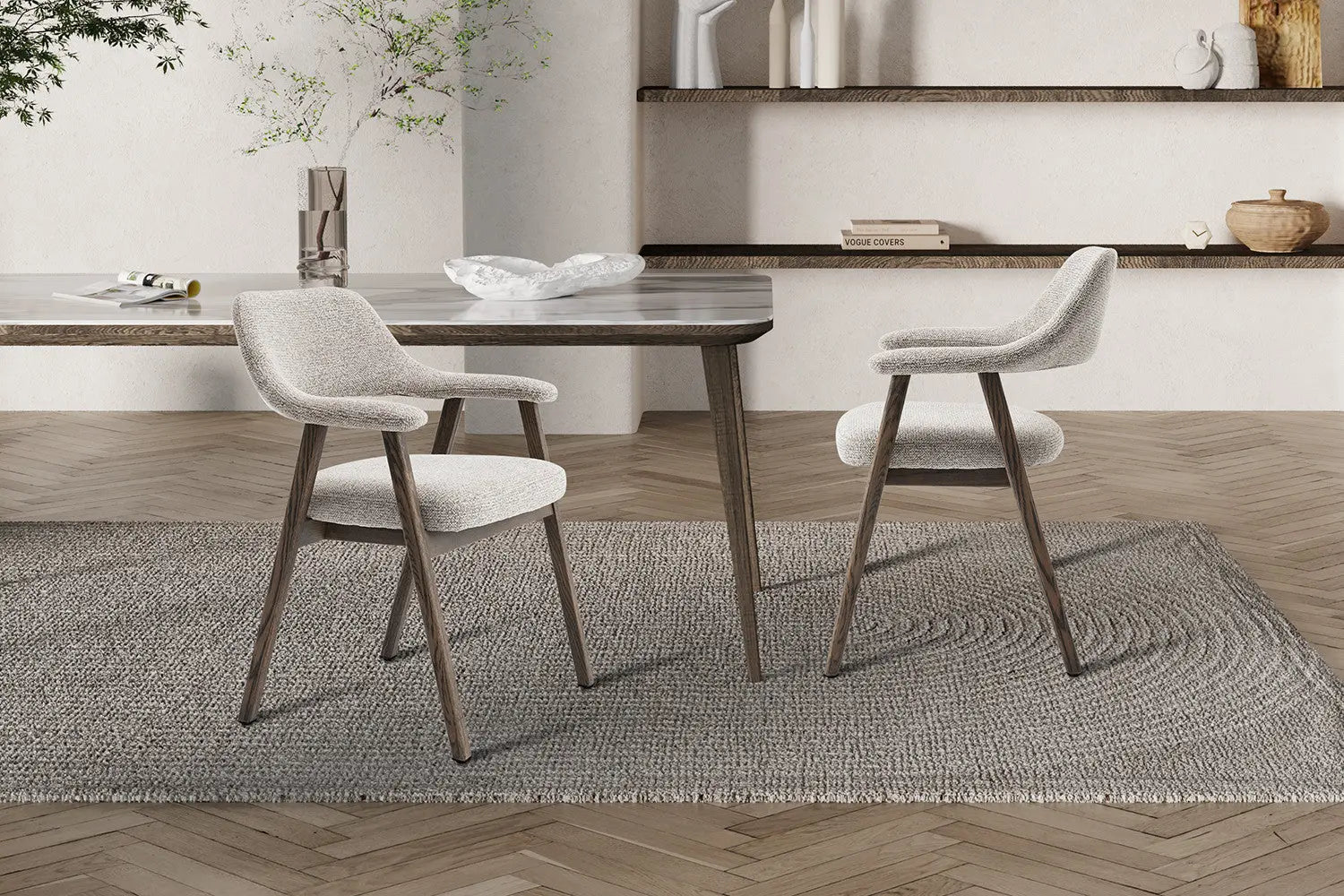 Chaise avec accoudoirs CORALYA sable – 64 x 59,5 cm | TIKAYLA