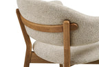 Chaise avec Accoudoirs de Salle à Manger DUNKIRK Effet Bois Chêne Clair et Tissu Écru - 60 x 59 cm HOUSE NORDIC