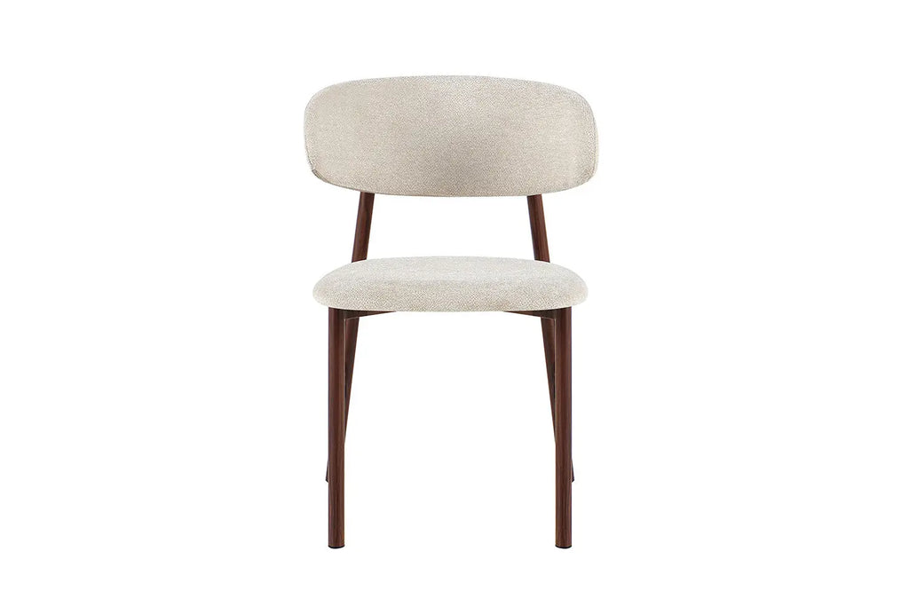 Chaise de salle à manger COYA Noyer et Beige – 53 x 52 cm | TIKAYLA