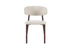 Chaise de salle à manger COYA Noyer et Beige – 53 x 52 cm | TIKAYLA