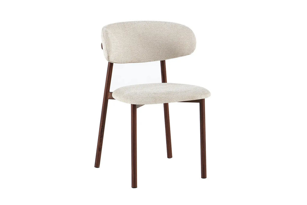 Chaise de salle à manger COYA Noyer et Beige – 53 x 52 cm | TIKAYLA