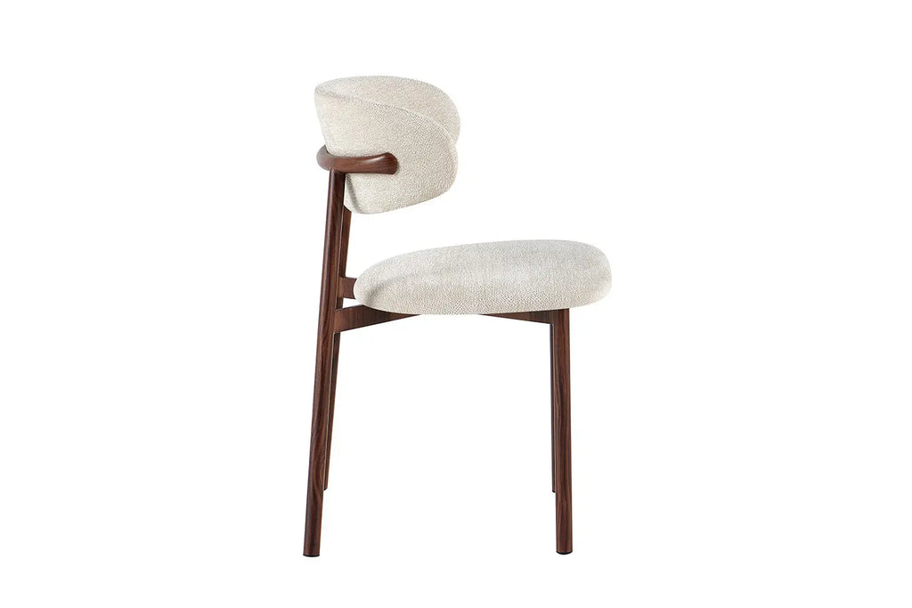 Chaise de salle à manger COYA Noyer et Beige – 53 x 52 cm | TIKAYLA