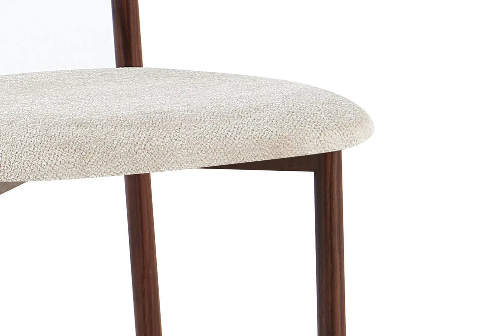 Chaise de salle à manger COYA Noyer et Beige – 53 x 52 cm | TIKAYLA