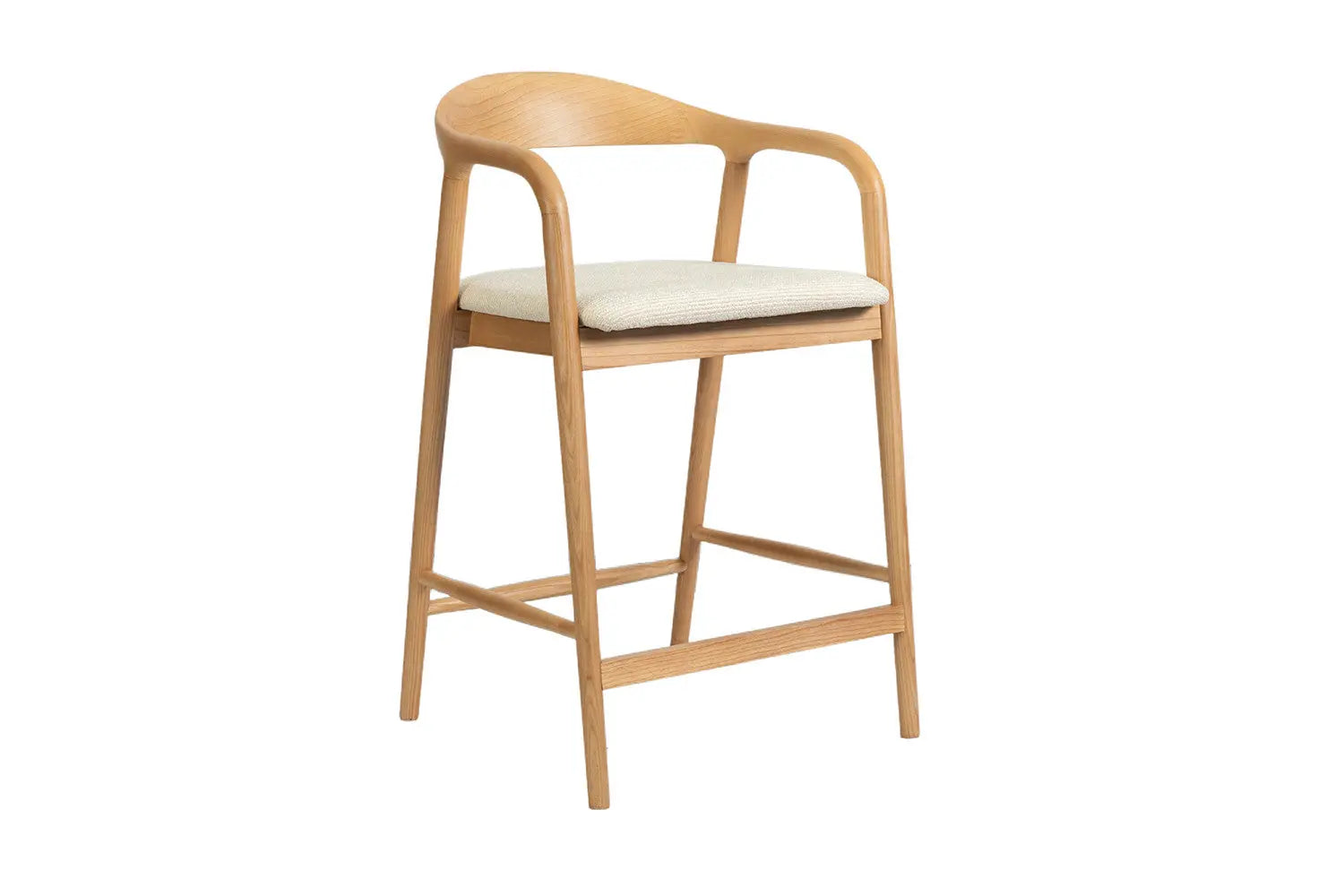 Chaise de bar CLARA Frêne naturel – 55,5 x 57,5 cm | TIKAYLA