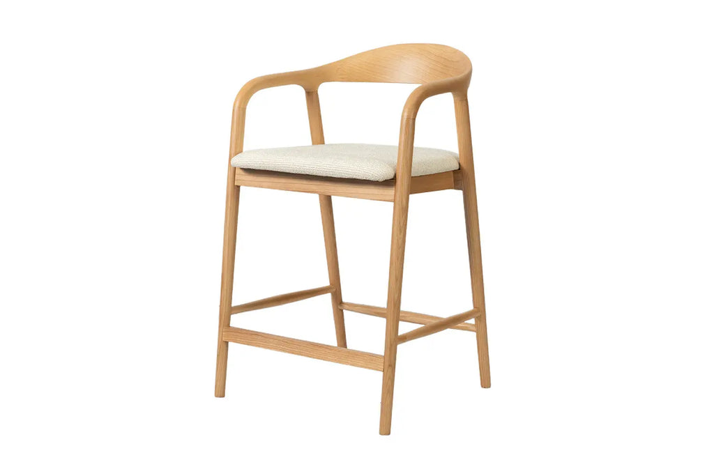 Chaise de bar CLARA Frêne naturel – 55,5 x 57,5 cm | TIKAYLA