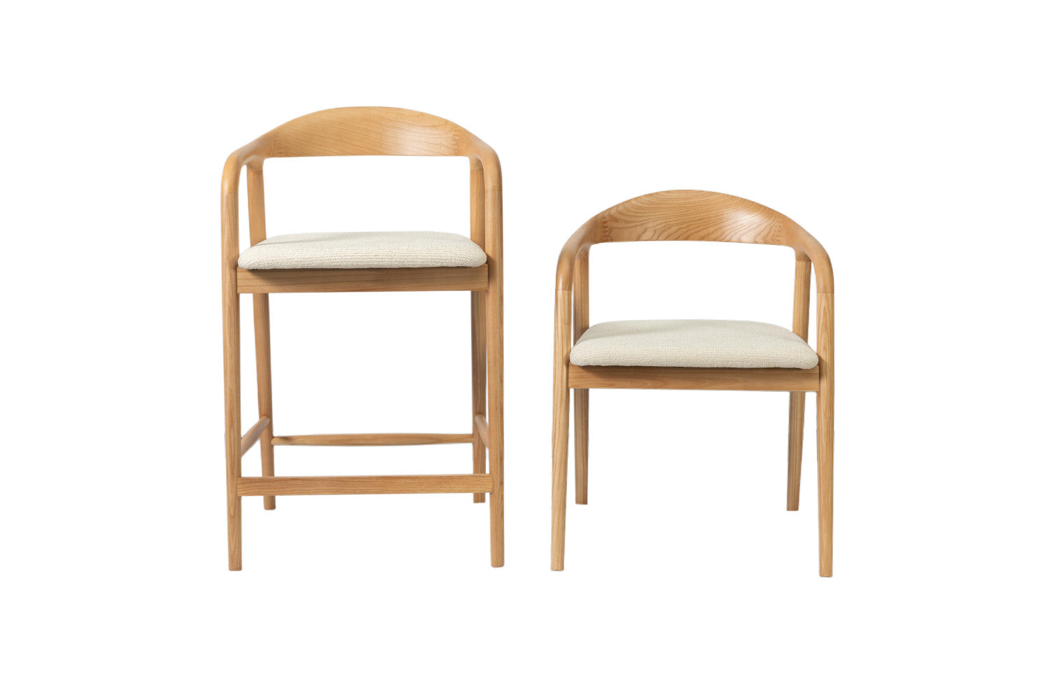 Chaise de bar CLARA Frêne naturel – 55,5 x 57,5 cm | TIKAYLA