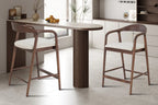Chaise de bar CLARA Frêne noyer – 55,5 x 57,5 cm | TIKAYLA