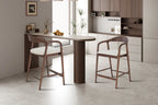 Chaise de bar CLARA Frêne noyer – 55,5 x 57,5 cm | TIKAYLA