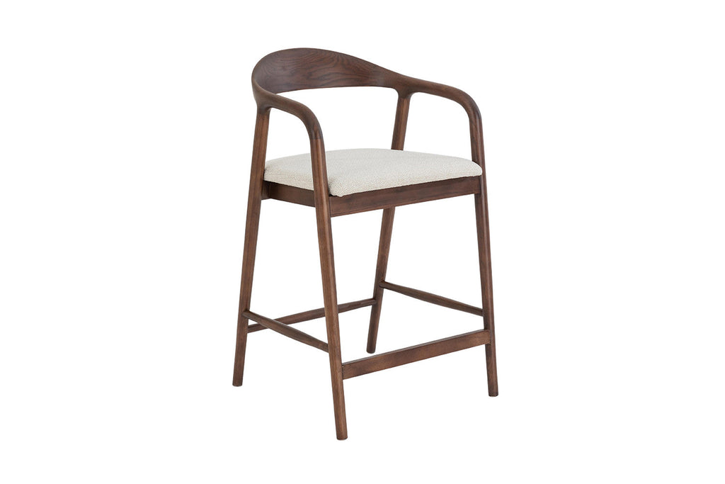 Chaise de bar CLARA Frêne noyer – 55,5 x 57,5 cm | TIKAYLA