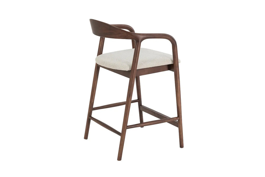 Chaise de bar CLARA Frêne noyer – 55,5 x 57,5 cm | TIKAYLA