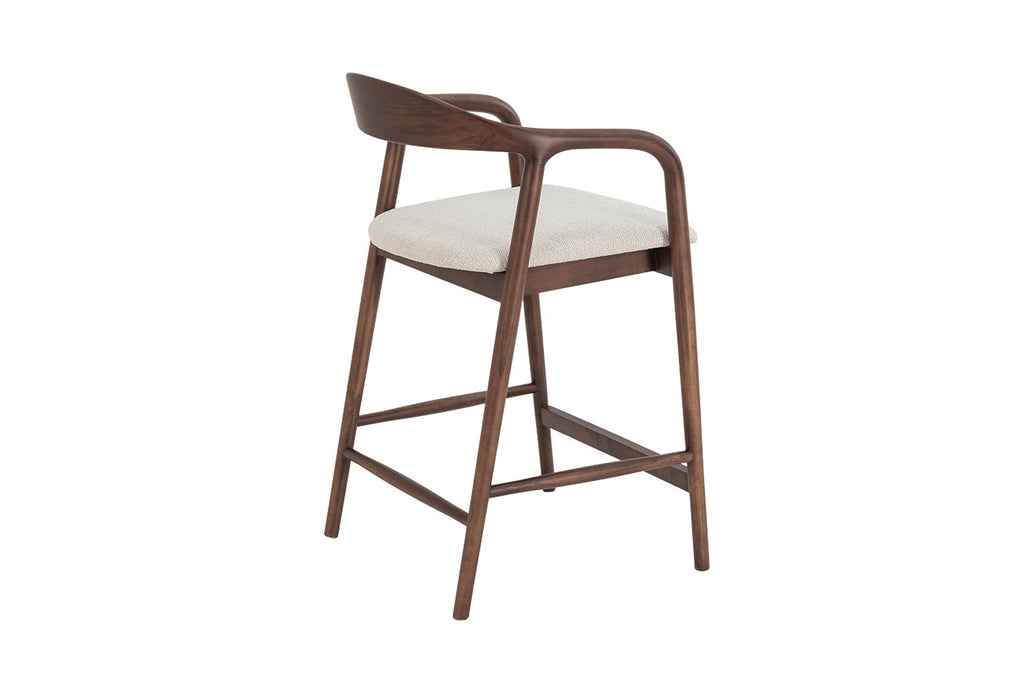 Chaise de bar CLARA Frêne noyer – 55,5 x 57,5 cm | TIKAYLA