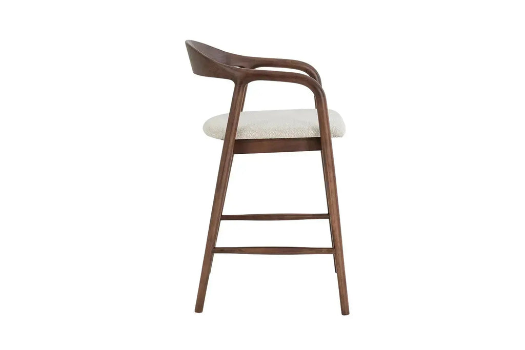 Chaise de bar CLARA Frêne noyer – 55,5 x 57,5 cm | TIKAYLA
