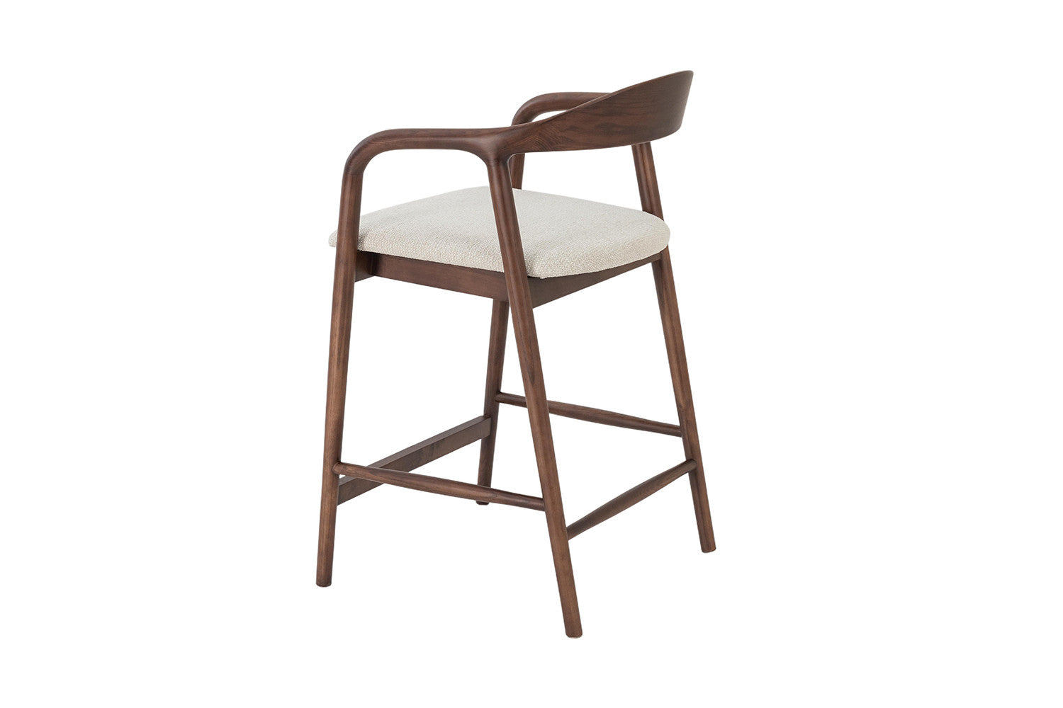 Chaise de bar CLARA Frêne noyer – 55,5 x 57,5 cm | TIKAYLA