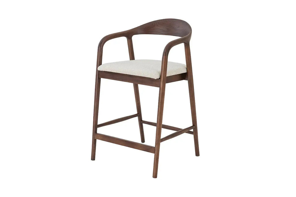 Chaise de bar CLARA Frêne noyer – 55,5 x 57,5 cm | TIKAYLA