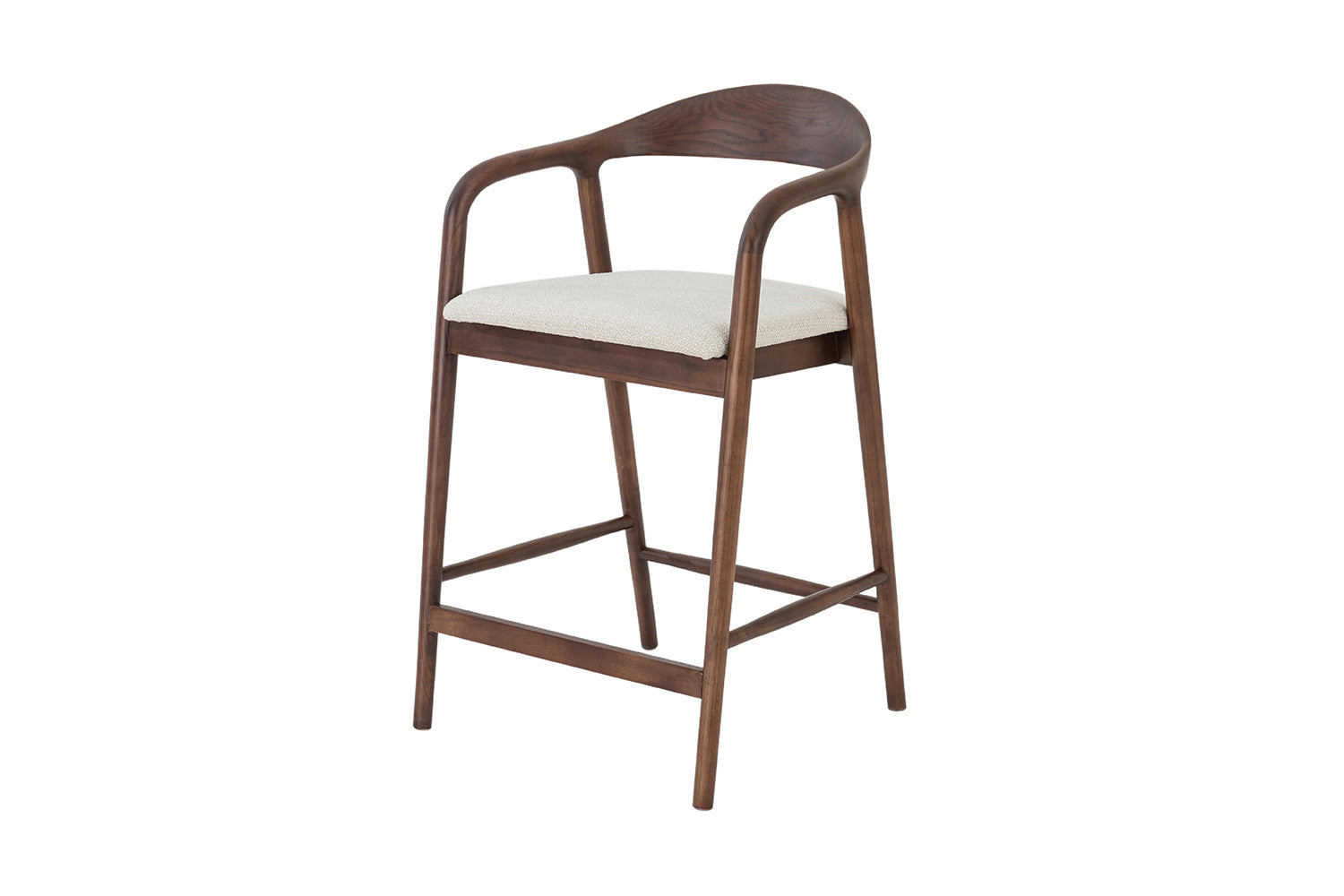 Chaise de bar CLARA Frêne noyer – 55,5 x 57,5 cm | TIKAYLA