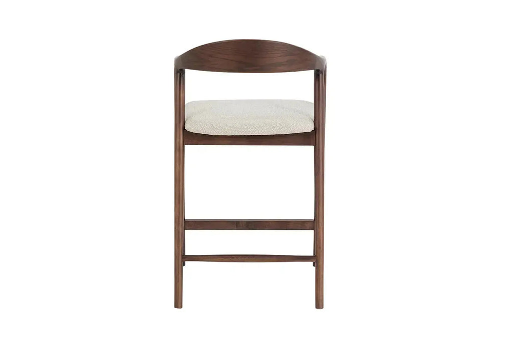 Chaise de bar CLARA Frêne noyer – 55,5 x 57,5 cm | TIKAYLA