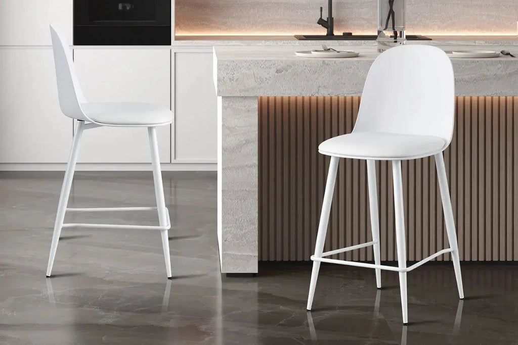 Chaise de bar JASMYN blanc – 44 x 51 cm | TIKAYLA