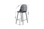 Chaise de bar JASMYN gris – 44 x 51 cm | TIKAYLA