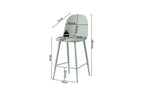 Chaise de bar JASMYN gris-vert – 44 x 51 cm | TIKAYLA