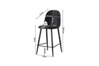 Chaise de bar JASMYN noir – 44 x 51 cm | TIKAYLA
