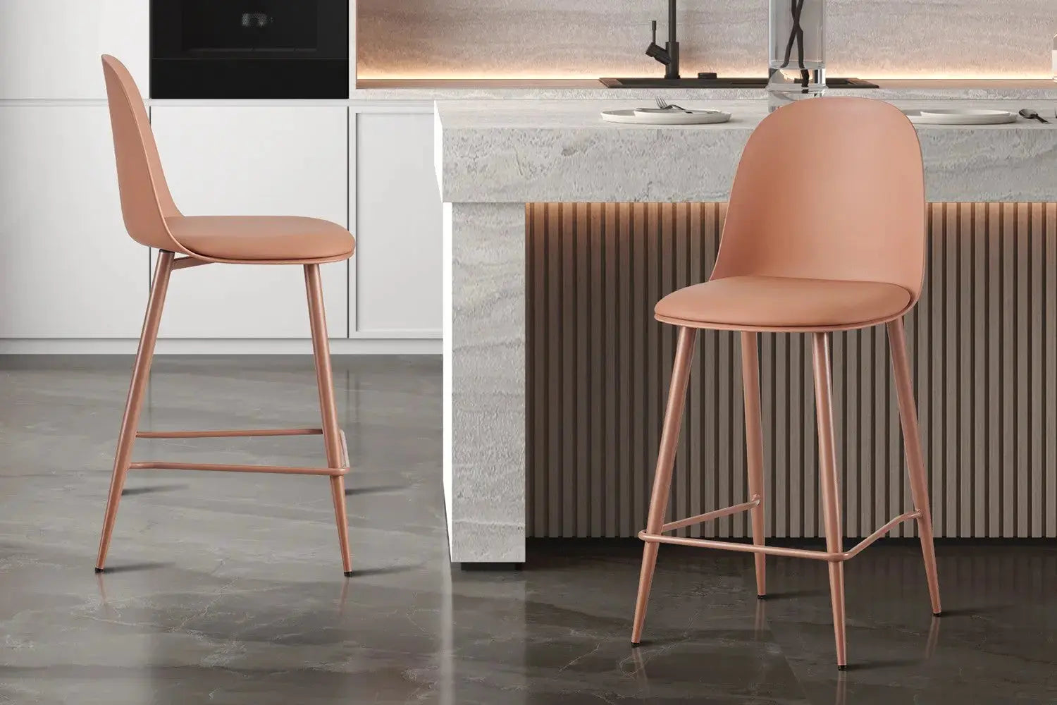 Chaise de bar JASMYN terracotta – 44 x 51 cm | TIKAYLA