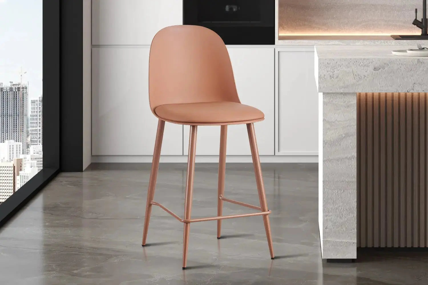 Chaise de bar JASMYN terracotta – 44 x 51 cm | TIKAYLA