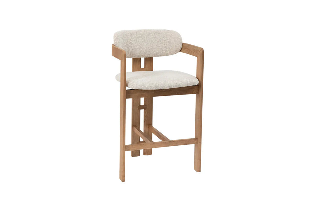 Chaise de bar KAMELIA en bois de frêne naturel – 56 x 52 cm | TIKAYLA