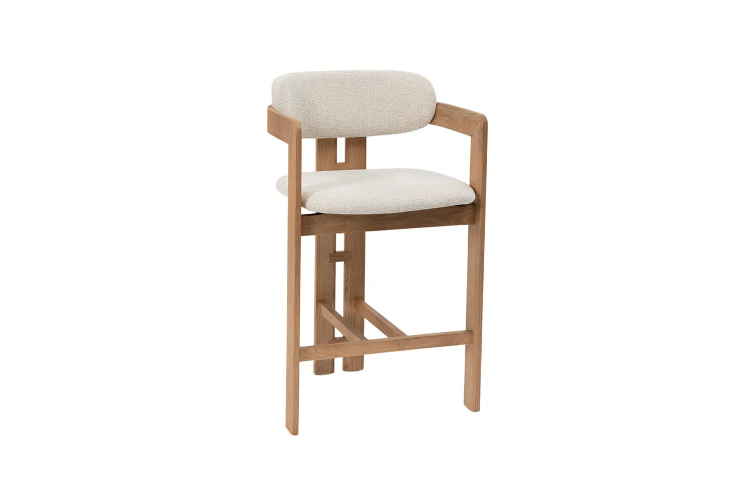 Chaise de bar KAMELIA en bois de frêne naturel – 56 x 52 cm | TIKAYLA