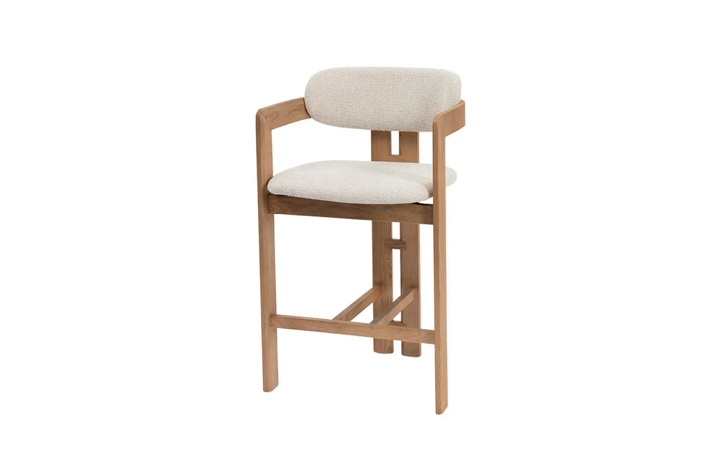 Chaise de bar KAMELIA en bois de frêne naturel – 56 x 52 cm | TIKAYLA