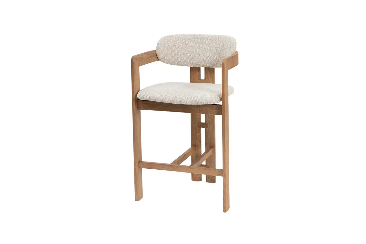 Chaise de bar KAMELIA en bois de frêne naturel – 56 x 52 cm | TIKAYLA