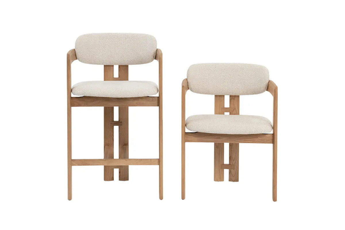 Chaise de bar KAMELIA en bois de frêne naturel – 56 x 52 cm | TIKAYLA