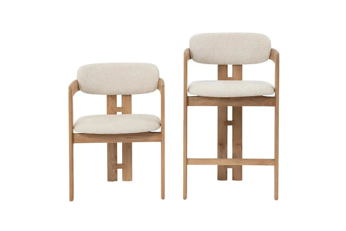 Chaise de bar KAMELIA en bois de frêne naturel – 56 x 52 cm | TIKAYLA