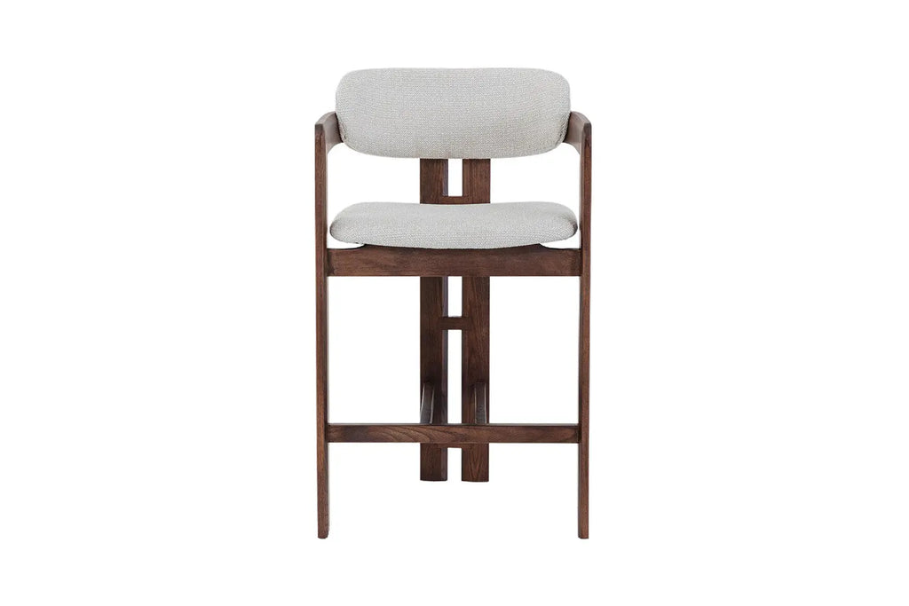Chaise de bar KAMELIA en bois de frêne et noyer – 56 x 52 cm | TIKAYLA