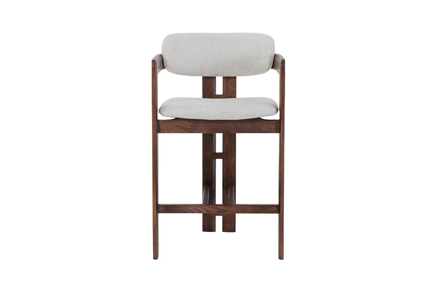 Chaise de bar KAMELIA en bois de frêne et noyer – 56 x 52 cm | TIKAYLA