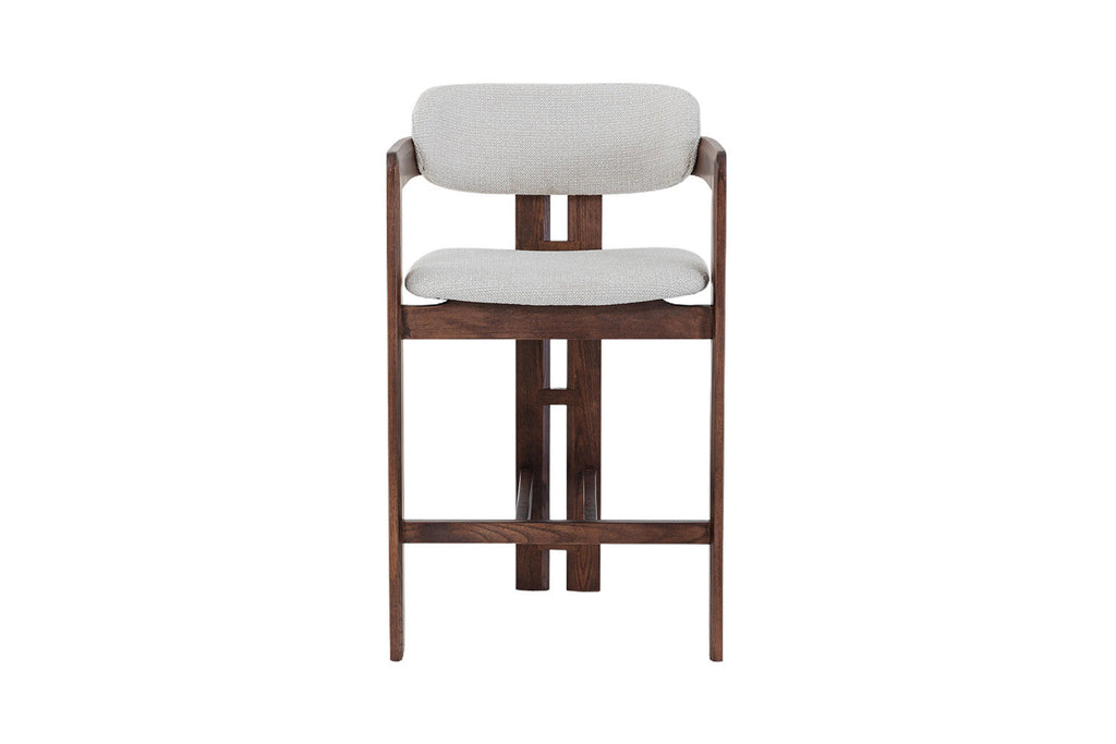 Chaise de bar KAMELIA en bois de frêne et noyer – 56 x 52 cm | TIKAYLA