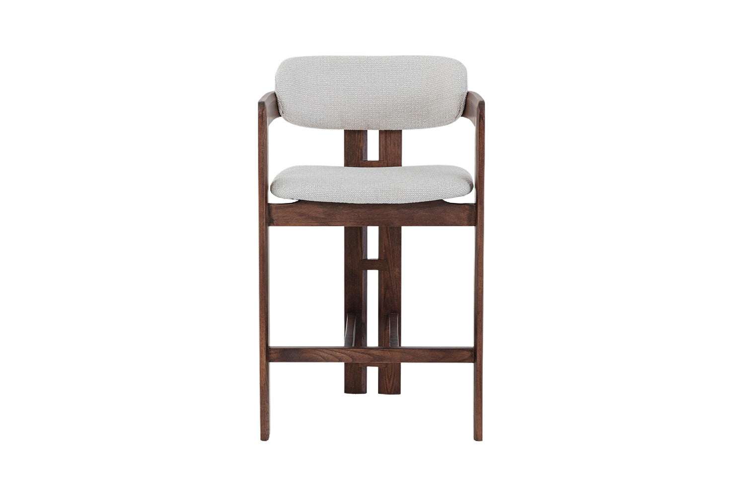 Chaise de bar KAMELIA en bois de frêne et noyer – 56 x 52 cm | TIKAYLA