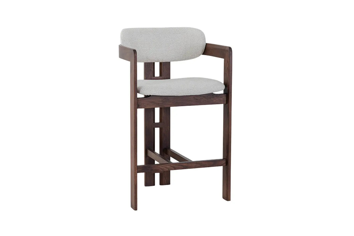Chaise de bar KAMELIA en bois de frêne et noyer – 56 x 52 cm | TIKAYLA