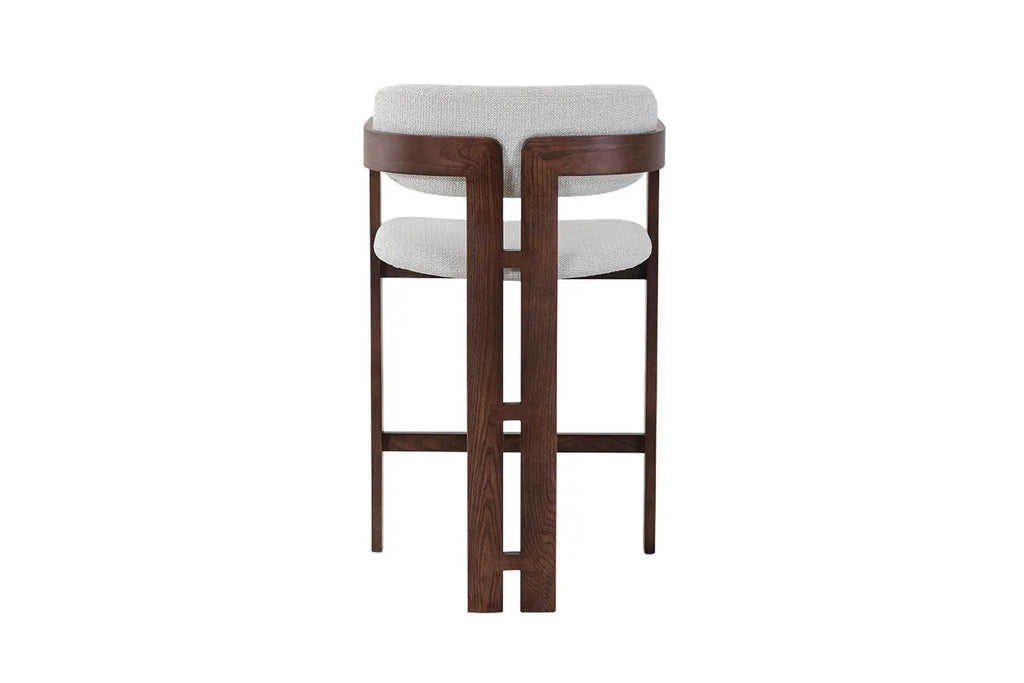 Chaise de bar KAMELIA en bois de frêne et noyer – 56 x 52 cm | TIKAYLA