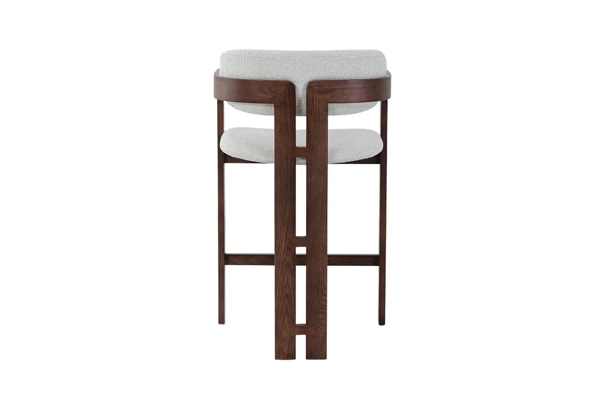 Chaise de bar KAMELIA en bois de frêne et noyer – 56 x 52 cm | TIKAYLA