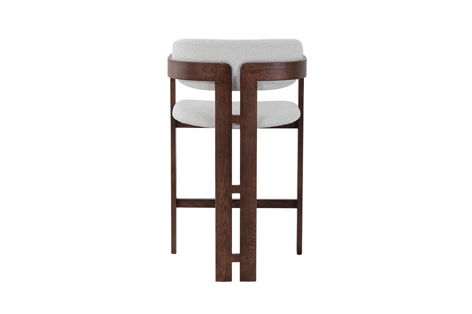 Chaise de bar KAMELIA en bois de frêne et noyer – 56 x 52 cm | TIKAYLA