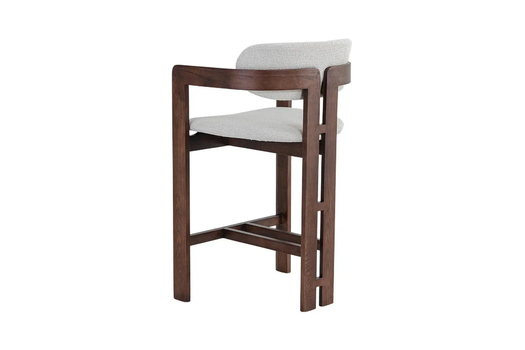 Chaise de bar KAMELIA en bois de frêne et noyer – 56 x 52 cm | TIKAYLA