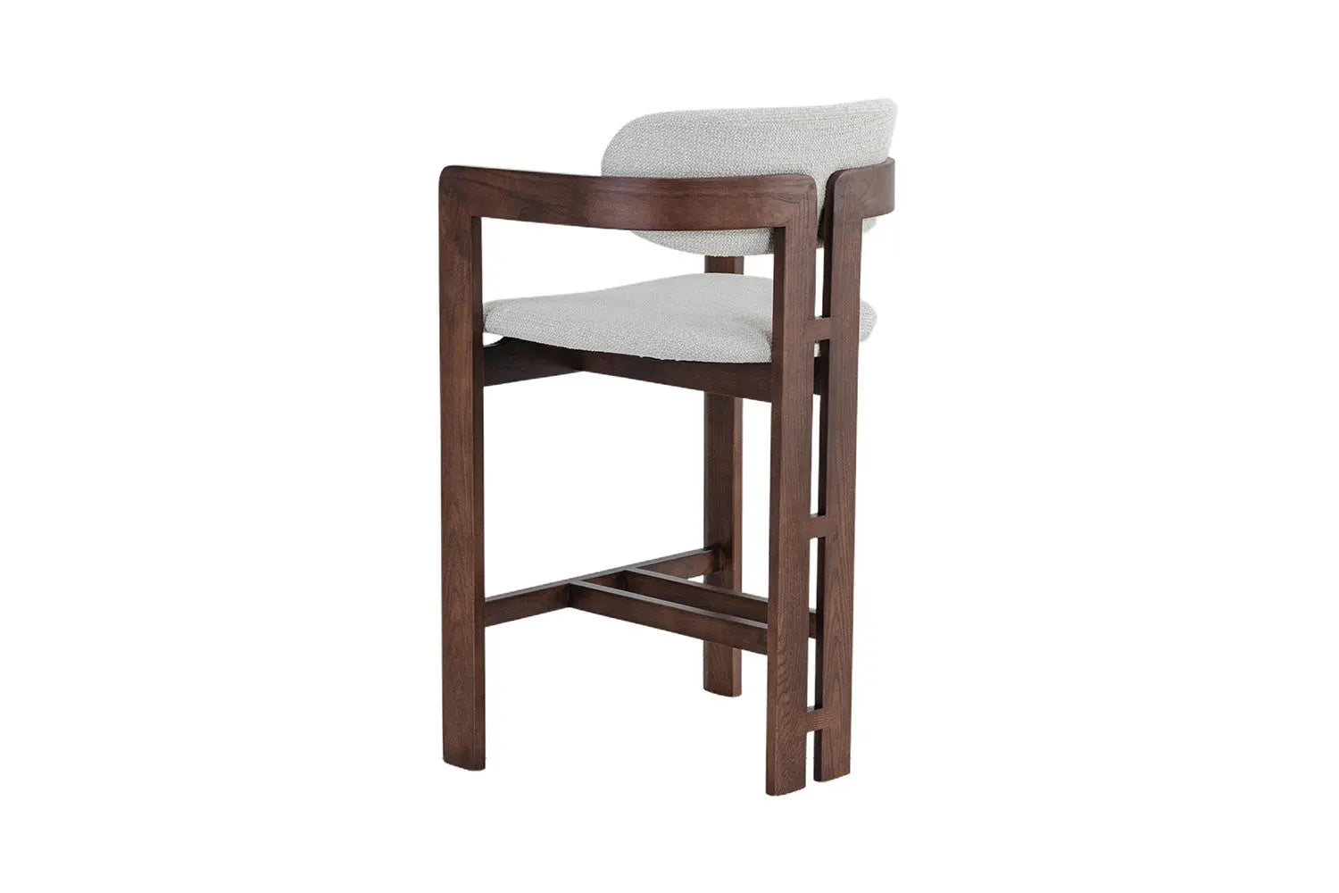 Chaise de bar KAMELIA en bois de frêne et noyer – 56 x 52 cm | TIKAYLA