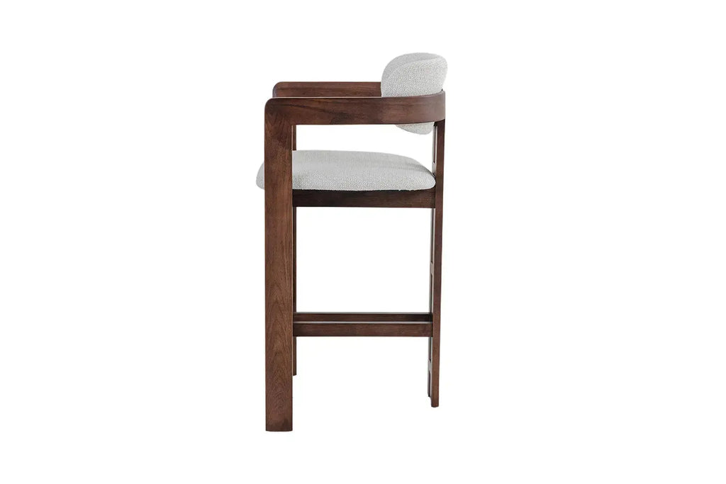 Chaise de bar KAMELIA en bois de frêne et noyer – 56 x 52 cm | TIKAYLA