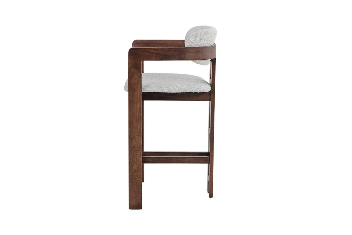 Chaise de bar KAMELIA en bois de frêne et noyer – 56 x 52 cm | TIKAYLA