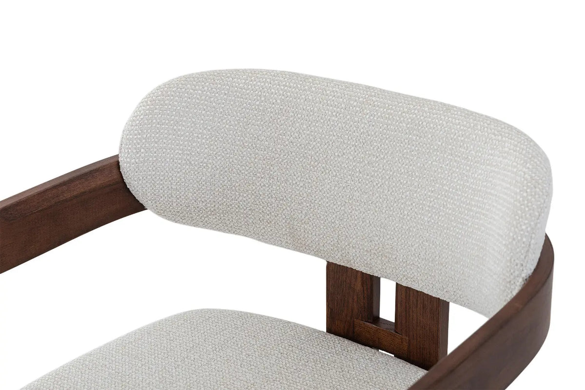 Chaise de bar KAMELIA en bois de frêne et noyer – 56 x 52 cm | TIKAYLA