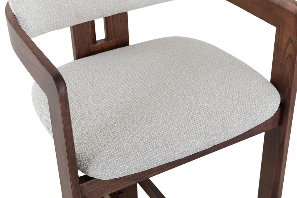 Chaise de bar KAMELIA en bois de frêne et noyer – 56 x 52 cm | TIKAYLA