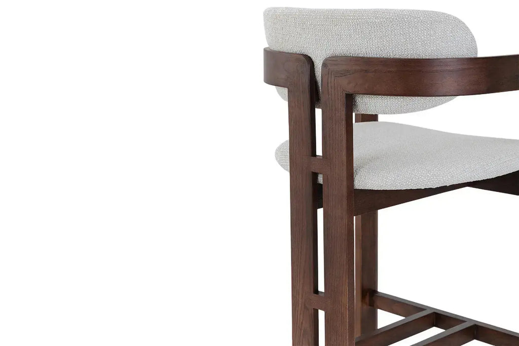 Chaise de bar KAMELIA en bois de frêne et noyer – 56 x 52 cm | TIKAYLA