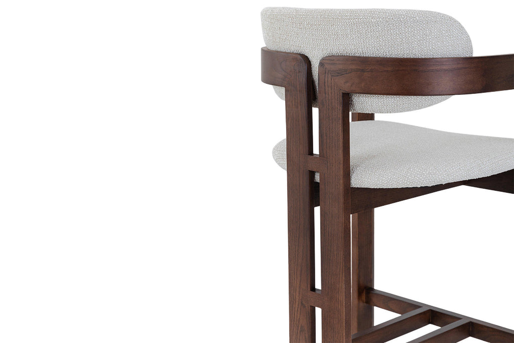 Chaise de bar KAMELIA en bois de frêne et noyer – 56 x 52 cm | TIKAYLA