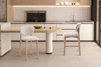 Chaise de bar KAYA Chêne naturel et Beige – chêne massif | TIKAYLA